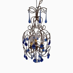 Vintage Italian Cage-Shaped Chandelier, 1940s-HIT-1436013