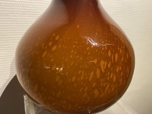 Vintage Italian Caramel Gold Blown Glass Hanging Lamp-HFR-888905