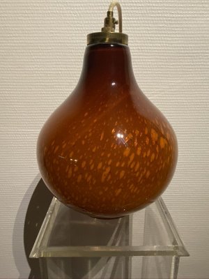 Vintage Italian Caramel Gold Blown Glass Hanging Lamp-HFR-888905