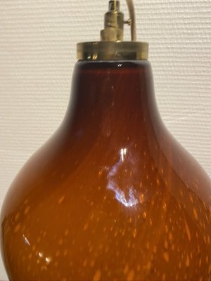 Vintage Italian Caramel Gold Blown Glass Hanging Lamp-HFR-888905