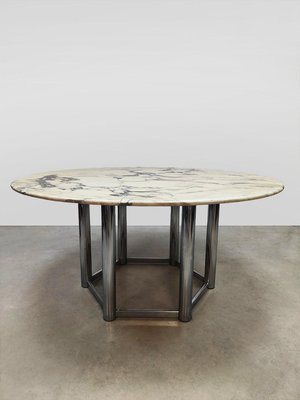 Vintage Italian Carrara Marble Dining Table, 1960s-BW-2016935