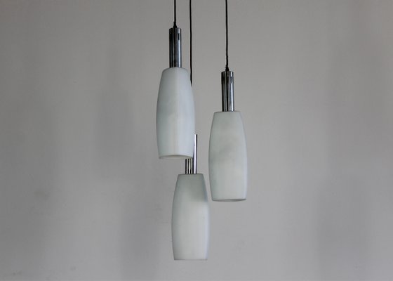 Vintage Italian Ceiling Lamp with Opaline Glass Elements from Stilnovo, 1970s-IVC-2032076