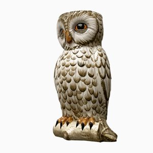 Vintage Italian Ceramic Owl Umbrella Stand-UAH-1107283