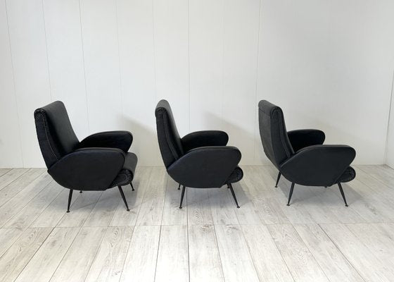 Vintage Italian Chairs, 1950s, Set of 3-NWG-2028884