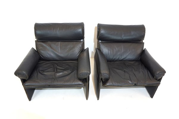 Vintage Italian Chairs in Leather by Giovanni Offeri, 1970s, Set of 2-HUW-1746911