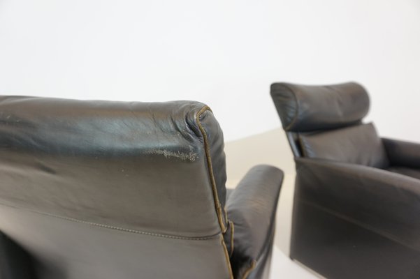 Vintage Italian Chairs in Leather by Giovanni Offeri, 1970s, Set of 2-HUW-1746911