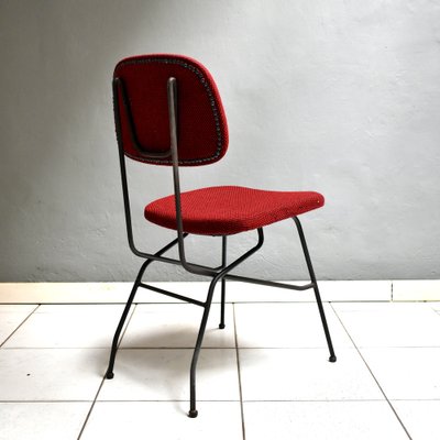 Vintage Italian Chairs with Black Iron Structure and Fabric Coverings, 1960s, Set of 4-YMJ-1320384