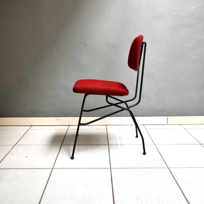 Vintage Italian Chairs with Black Iron Structure and Fabric Coverings, 1960s, Set of 4-YMJ-1320384