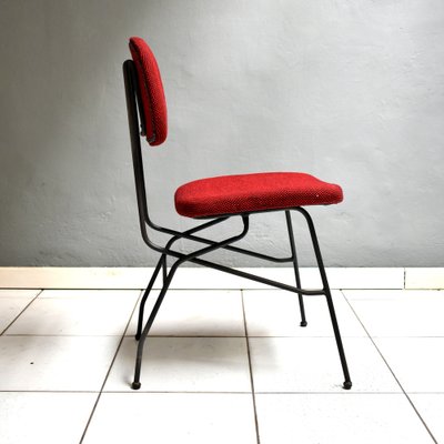 Vintage Italian Chairs with Black Iron Structure and Fabric Coverings, 1960s, Set of 4-YMJ-1320384