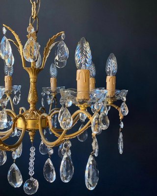 Vintage Italian Chandelier in Brass, 1940s-XRG-2034997