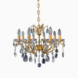 Vintage Italian Chandelier in Brass, 1940s-XRG-2034997