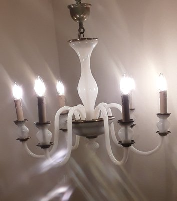 Vintage Italian Chandelier in Murano Glass & Brass, 1970s-HOI-1820900