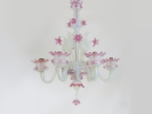 Vintage Italian Chandelier in Transparent and Purple Murano Glass from Made Murano Glass, 1930s-MZP-1727126