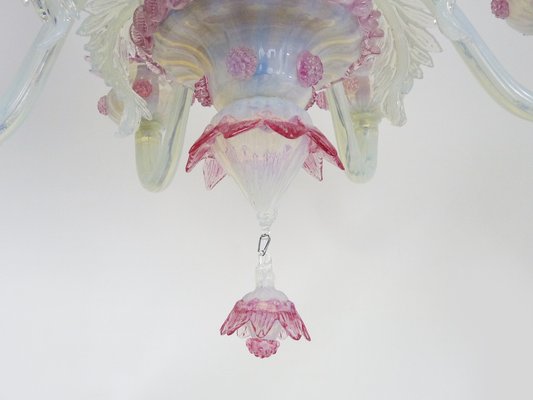 Vintage Italian Chandelier in Transparent and Purple Murano Glass from Made Murano Glass, 1930s-MZP-1727126