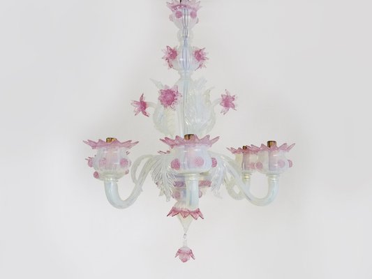 Vintage Italian Chandelier in Transparent and Purple Murano Glass from Made Murano Glass, 1930s-MZP-1727126