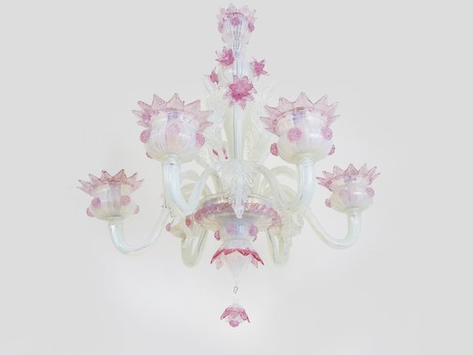 Vintage Italian Chandelier in Transparent and Purple Murano Glass from Made Murano Glass, 1930s-MZP-1727126