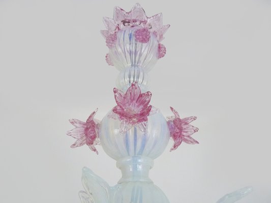 Vintage Italian Chandelier in Transparent and Purple Murano Glass from Made Murano Glass, 1930s-MZP-1727126