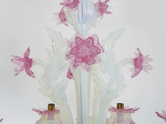 Vintage Italian Chandelier in Transparent and Purple Murano Glass from Made Murano Glass, 1930s-MZP-1727126