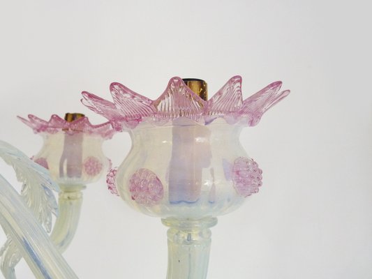 Vintage Italian Chandelier in Transparent and Purple Murano Glass from Made Murano Glass, 1930s-MZP-1727126