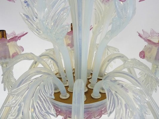 Vintage Italian Chandelier in Transparent and Purple Murano Glass from Made Murano Glass, 1930s-MZP-1727126