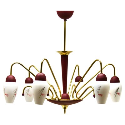 Vintage Italian Chandelier with Six Arms in the Style of Stilnovo, 1960s-MJY-1150352