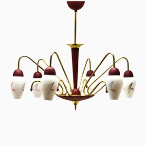 Vintage Italian Chandelier with Six Arms in the Style of Stilnovo, 1960s-MJY-1150352