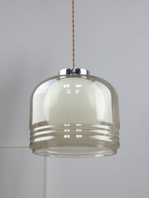 Vintage Italian Chrome and Glass Pendant Lamp-HGJ-1757208