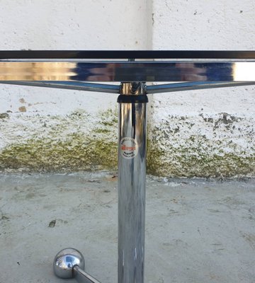 Vintage Italian Chrome and Smoked Glass Coffee Table from Allegri Aredamenti Parma, 1970s-PUG-602744