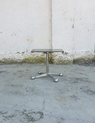 Vintage Italian Chrome and Smoked Glass Coffee Table from Allegri Aredamenti Parma, 1970s-PUG-602744