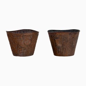 Vintage Italian Copper Plant Pots, Set of 2-VEI-1744275