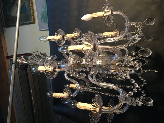 Vintage Italian Crystal Chandelier, 1940s-WQQ-1091717