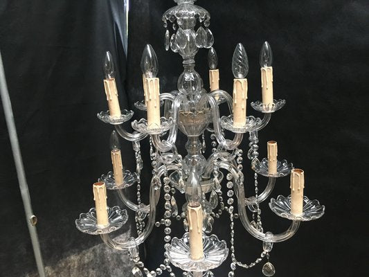 Vintage Italian Crystal Chandelier, 1940s-WQQ-1091717