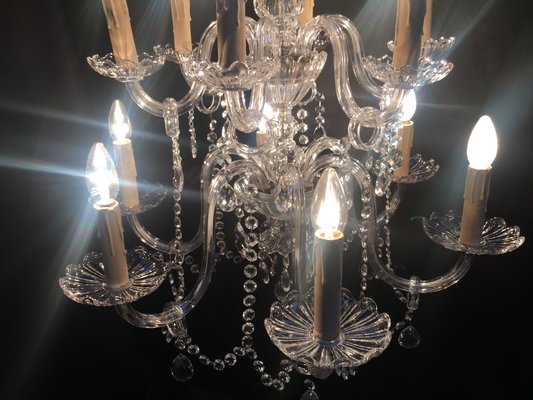 Vintage Italian Crystal Chandelier, 1940s-WQQ-1091717