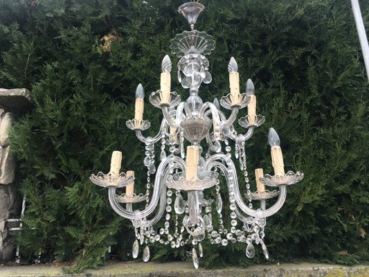 Vintage Italian Crystal Chandelier, 1940s-WQQ-1091717