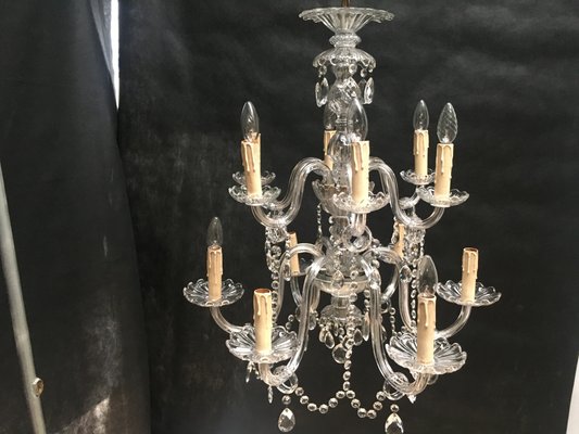 Vintage Italian Crystal Chandelier, 1940s-WQQ-1091717