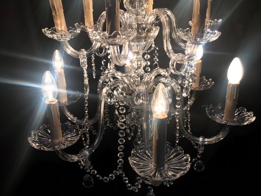 Vintage Italian Crystal Chandelier, 1940s-WQQ-1091717