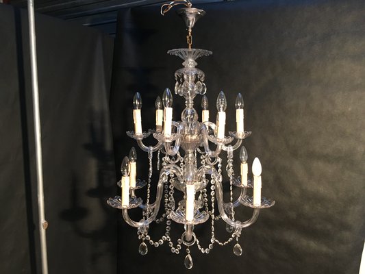 Vintage Italian Crystal Chandelier, 1940s-WQQ-1091717