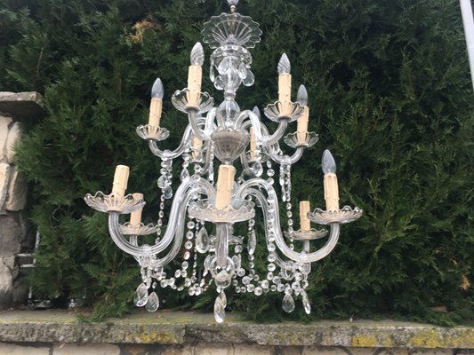 Vintage Italian Crystal Chandelier, 1940s-WQQ-1091717