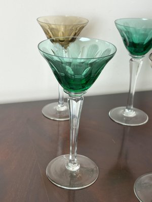 Vintage Italian Crystal Glasses, 1950s, Set of 6-YST-1779463