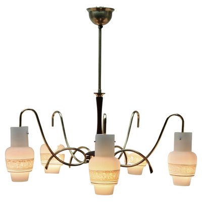 Vintage Italian Diablo Chandelier in the Style of Stilnovo with 5 Arms, 1960s-MJY-1150388