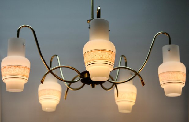 Vintage Italian Diablo Chandelier in the Style of Stilnovo with 5 Arms, 1960s-MJY-1150388