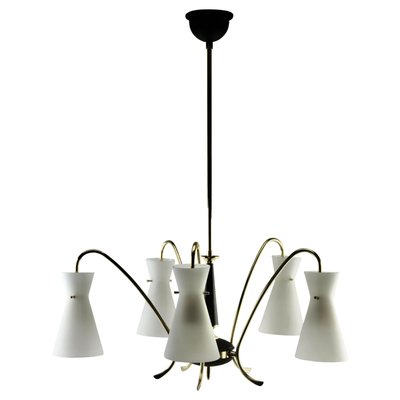 Vintage Italian Diablo Chandelier with 5 Arms in the Style of Stilnovo, 1960s-MJY-1148852