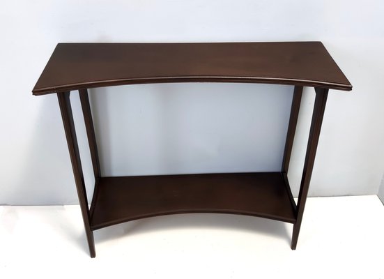 Vintage Italian Ebonized Beech Console Table with Lower Shelf, 1980s-JPQ-2019976