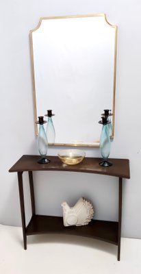 Vintage Italian Ebonized Beech Console Table with Lower Shelf, 1980s-JPQ-2019976