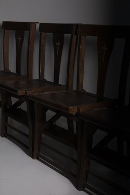 Vintage Italian Ecclesiastical Chairs with Kneeler, 1940s, Set of 4-RCE-1718520