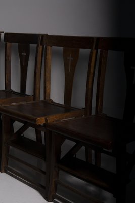 Vintage Italian Ecclesiastical Chairs with Kneeler, 1940s, Set of 4-RCE-1718520