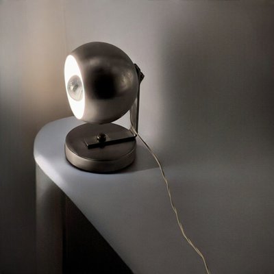 Vintage Italian Eyeball Table Lamp in Aluminium, 1960s-YSC-2027824