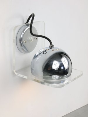 Vintage Italian Eyeball Wall Lamp in Chrome from Guzzini-HGJ-1299488