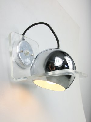 Vintage Italian Eyeball Wall Lamp in Chrome from Guzzini-HGJ-1299488