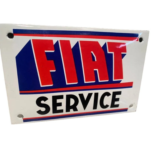 Vintage Italian Fiat Service Advertising Sign, 1980s